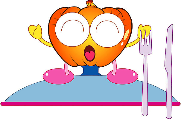 EPS 클립아트 식물 캐릭터 포크 채소 일러스트 식재료 호박 미소 웃음 사람없음 나이프 칼 음식캐릭터 늙은호박 채소캐릭터 일러캐릭터 식기 음식 표정 파일형식 벡터