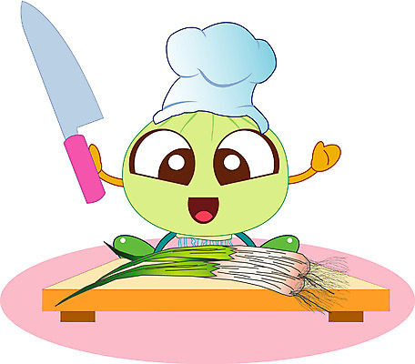 EPS 클립아트 식물 캐릭터 채소 일러스트 식재료 양파 도마 요리사모자 미소 웃음 사람없음 칼 음식캐릭터 식칼 채소캐릭터 쪽파 일러캐릭터 모자_잡화 음식 주방용품 표정 요리사 파 파일형식 벡터