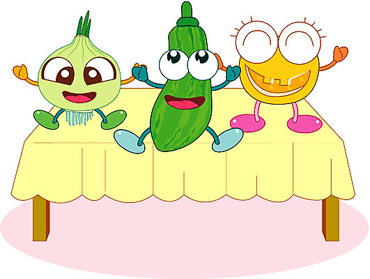 EPS 클립아트 식물 캐릭터 채소 일러스트 식재료 식탁 탁자 호박 양파 피망 미소 웃음 사람없음 음식캐릭터 애호박 채소캐릭터 일러캐릭터 음식 가구 표정 파일형식 벡터