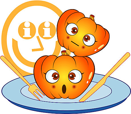 EPS 클립아트 식물 캐릭터 그릇 접시 포크 채소 일러스트 식재료 호박 사람없음 나이프 음식캐릭터 채소캐릭터 일러캐릭터 식기 음식 칼 파일형식 벡터