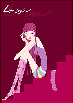 EPS 라이프스타일 웰빙 여자 일러스트 휴식 양말 한명 사람 20대 성인 취미 라이프 계단 여자만 여자한명만 성인여자만 청년만 청년여자만 성인한명만 청년여자한명만 성인여자한명만 성인만 국내일러스트 1 컨셉 청년 생활 파일형식 벡터