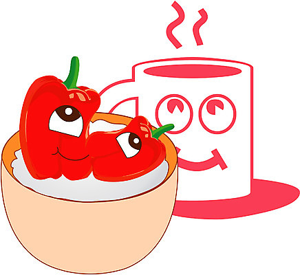 EPS 클립아트 식물 캐릭터 그릇 채소 과일 일러스트 식재료 밥 피망 잔 파프리카 사람없음 컵 음식캐릭터 밥그릇 채소캐릭터 붉은피망 일러캐릭터 식기 음식 파일형식 벡터