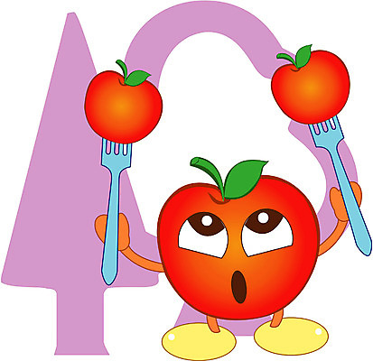 EPS 클립아트 식물 캐릭터 포크 과일 일러스트 사람없음 농작물 사과 음식캐릭터 사과데이 애플데이 일러캐릭터 식기 음식 농업 데이이벤트 파일형식 벡터