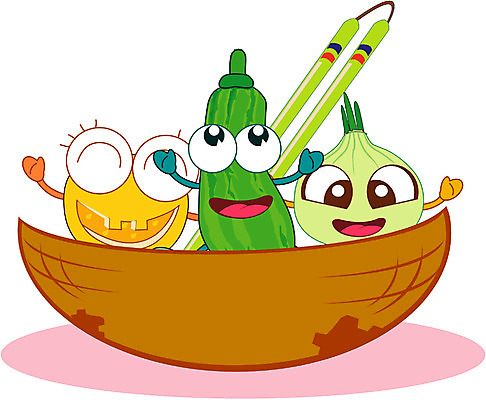 EPS 클립아트 식물 캐릭터 채소 일러스트 식재료 호박 양파 감자 미소 웃음 사람없음 바구니 소쿠리 음식캐릭터 애호박 채소캐릭터 일러캐릭터 음식 표정 파일형식 벡터