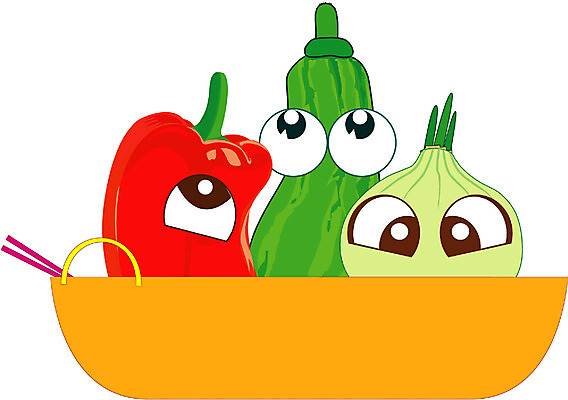 EPS 클립아트 식물 캐릭터 그릇 채소 일러스트 식재료 호박 양파 피망 파프리카 사람없음 냄비 음식캐릭터 애호박 채소캐릭터 붉은피망 일러캐릭터 식기 음식 솥 파일형식 벡터