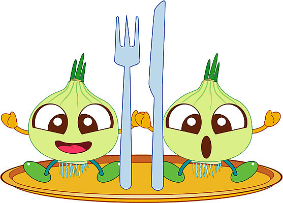 EPS 클립아트 식물 캐릭터 포크 채소 일러스트 식재료 양파 사람없음 나이프 칼 음식캐릭터 채소캐릭터 일러캐릭터 식기 음식 파일형식 벡터