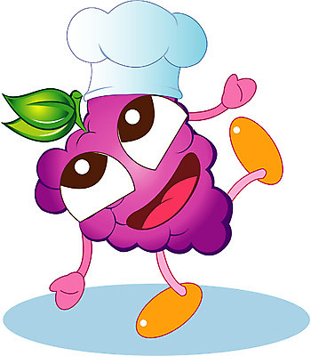 EPS 클립아트 식물 캐릭터 열매 과일 일러스트 포도 요리사모자 사람없음 과일캐릭터 포도캐릭터 일러캐릭터 모자_잡화 요리사 파일형식 벡터