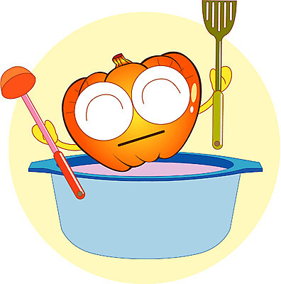 EPS 클립아트 식물 캐릭터 생활용품 채소 일러스트 식재료 호박 주방용품 미소 웃음 사람없음 냄비 국자 음식캐릭터 뒤집개 채소캐릭터 일러캐릭터 음식 표정 솥 오브젝트 파일형식 벡터