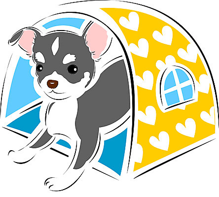 EPS 클립아트 동물 척추동물 한마리 육지동물 반려견 일러스트 포유류 사람없음 반려동물 개 강아지 알래스칸말라뮤트 개집 국내일러스트 1 애견용품 파일형식 벡터