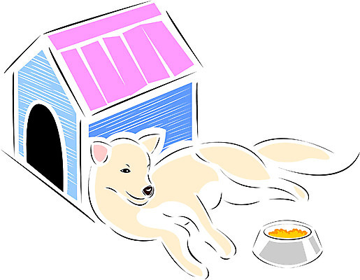 EPS 클립아트 동물 척추동물 한마리 육지동물 반려견 일러스트 포유류 사람없음 반려동물 개 강아지 개집 밥그릇 진돗개 국내일러스트 1 그릇 애견용품 파일형식 벡터