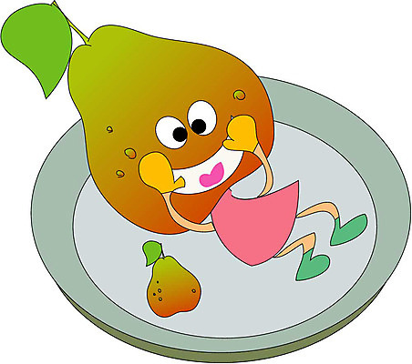 EPS 클립아트 식물 캐릭터 접시 열매 얼굴 과일 일러스트 표정 의인화 형상 표현 묘사 모과 일러캐릭터 식기 신체부위 파일형식 벡터