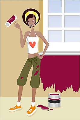 EPS 모델 라이프스타일 여자 일러스트 실내 한명 사람 20대 성인 인테리어 색칠 칠 페인트칠 이사 페인트통 여자만 여자한명만 성인여자만 청년만 청년여자만 성인한명만 청년여자한명만 성인여자한명만 성인만 국내일러스트 1 디자인 페인팅 통 청년 내부 생활 페인트 파일형식 벡터