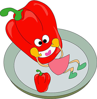 EPS 클립아트 식물 캐릭터 접시 얼굴 채소 일러스트 식재료 피망 파프리카 표정 의인화 형상 표현 묘사 음식캐릭터 채소캐릭터 일러캐릭터 식기 음식 신체부위 파일형식 벡터