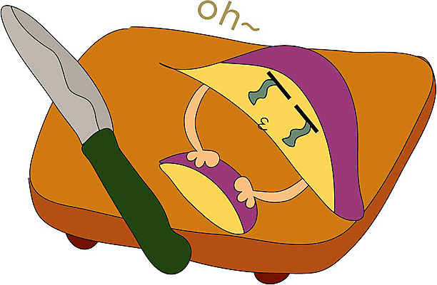 EPS 클립아트 식물 캐릭터 얼굴 채소 일러스트 식재료 도마 표정 의인화 형상 표현 칼 묘사 고구마 일러캐릭터 주방용품 뿌리채소 신체부위 파일형식 벡터