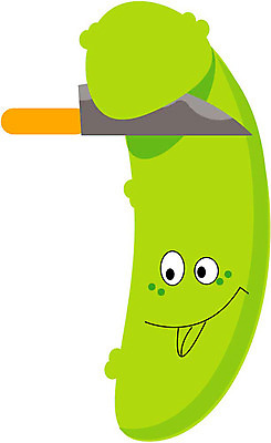 EPS 클립아트 식물 캐릭터 얼굴 채소 일러스트 식재료 오이 표정 의인화 형상 표현 칼 묘사 일러캐릭터 신체부위 파일형식 벡터