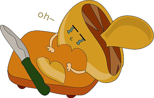 EPS 클립아트 식물 캐릭터 얼굴 일러스트 도마 표정 의인화 형상 버섯 표현 칼 묘사 일러캐릭터 주방용품 신체부위 파일형식 벡터