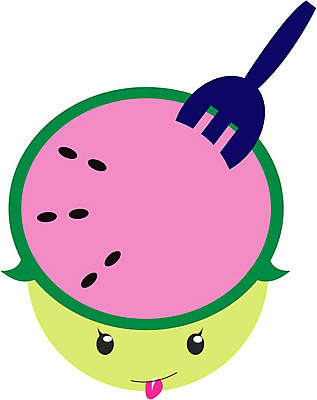 EPS 클립아트 식물 캐릭터 열매 얼굴 포크 과일 일러스트 수박 표정 의인화 형상 표현 묘사 메롱 일러캐릭터 식기 모션 신체부위 파일형식 벡터