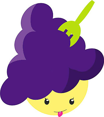 EPS 클립아트 식물 캐릭터 열매 얼굴 포크 과일 일러스트 포도 표정 의인화 형상 초록색 보라색 표현 묘사 일러캐릭터 식기 컬러 신체부위 파일형식 벡터