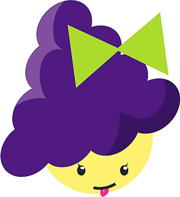 EPS 클립아트 식물 캐릭터 열매 리본 얼굴 과일 일러스트 포도 표정 의인화 형상 초록색 보라색 표현 묘사 일러캐릭터 컬러 신체부위 파일형식 벡터
