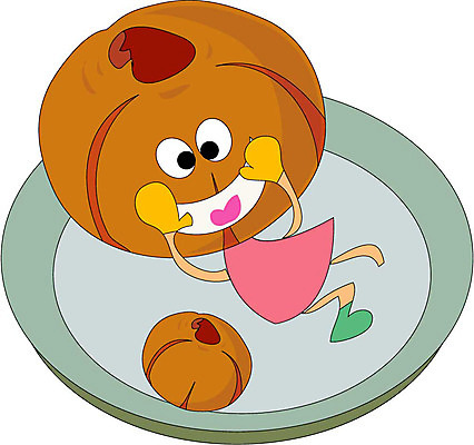 EPS 클립아트 식물 캐릭터 접시 열매 얼굴 채소 일러스트 식재료 호박 표정 의인화 형상 표현 묘사 음식캐릭터 늙은호박 일러캐릭터 식기 음식 신체부위 파일형식 벡터