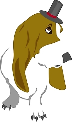 EPS 클립아트 동물 척추동물 모자 한마리 육지동물 반려견 일러스트 포유류 사람없음 반려동물 개 강아지 바셋하운드 반려 국내일러스트 1 잡화 하운드 파일형식 벡터