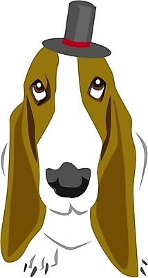 EPS 클립아트 동물 척추동물 모자 한마리 육지동물 반려견 일러스트 포유류 사람없음 반려동물 개 강아지 바셋하운드 반려 국내일러스트 1 잡화 하운드 파일형식 벡터