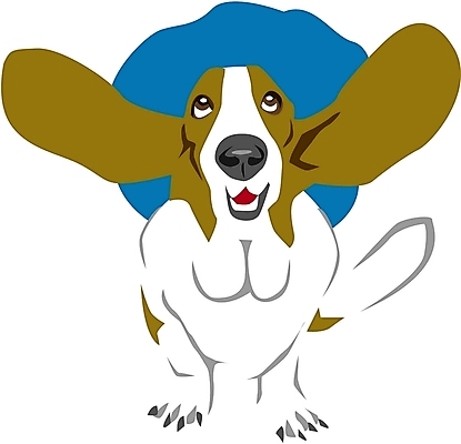 EPS 클립아트 동물 척추동물 한마리 육지동물 반려견 일러스트 포유류 사람없음 반려동물 개 강아지 바셋하운드 반려 국내일러스트 1 하운드 파일형식 벡터