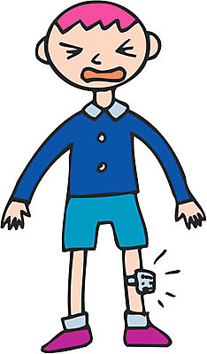 EPS 클립아트 남자 초등학생 어린이 일러스트 한명 사람 소년 찰과상 타박상 남자만 남자한명만 어린이만 소년만 소년한명만 국내일러스트 1 학생 상처 파일형식 벡터