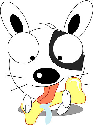 EPS 클립아트 동물 척추동물 한마리 육지동물 반려견 일러스트 포유류 뼈 반려동물 개 강아지 혀 먹기 침 개껌 국내일러스트 1 모션 입 파일형식 벡터