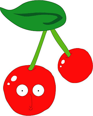 EPS 클립아트 식물 캐릭터 열매 얼굴 과일 일러스트 상상 표정 의인화 형상 빨간색 초록색 표현 앵두 체리 묘사 일러캐릭터 컬러 신체부위 파일형식 벡터