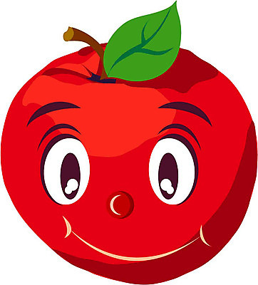 EPS 클립아트 식물 캐릭터 열매 얼굴 과일 일러스트 상상 표정 의인화 형상 빨간색 초록색 농작물 표현 사과 묘사 사과데이 애플데이 일러캐릭터 컬러 농업 데이이벤트 신체부위 파일형식 벡터