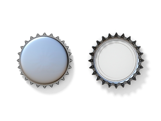 JPG 해외이미지 사람없음 3D 금속 병뚜껑 흰배경 해외202004 해외포토 포토 백그라운드 재질 흰색 디지털합성 파일형식 이미지허브