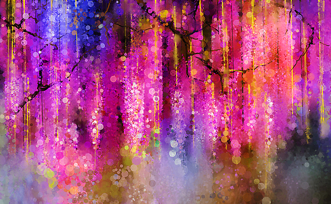 JPG 해외이미지 꽃 백그라운드 일러스트 수채화 미술 사람없음 보라색 그림 손그림 등나무꽃 해외202004 해외일러스트 식물 컬러 문화예술 파일형식 이미지허브