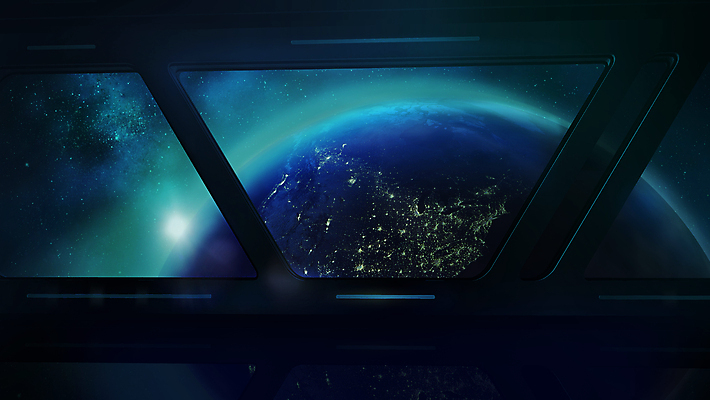 JPG 해외이미지 지구 일러스트 미래 사람없음 파란색 3D 우주 우주선 해외202004 해외일러스트 컬러 컨셉 디지털합성 파일형식 이미지허브