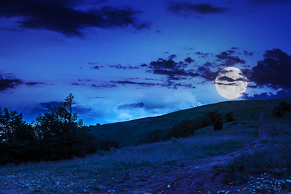 포토 JPG 해외이미지 하늘 풍경 사람없음 야외 파란색 보름달 달 야간 언덕 해외202004 해외포토 자연요소 컬러 파일형식 이미지허브
