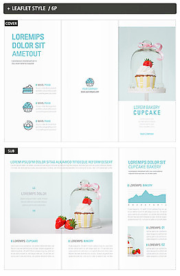 템플릿 표지디자인 표지 ZIP 리본 내지 리플렛 3단접지 딸기 그래프 팜플렛 사람없음 케이크 도넛 컵케이크 인디자인 INDD 이미지템플릿 과일 디저트 파일형식