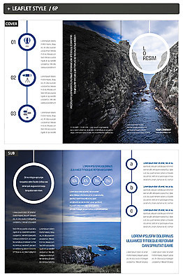 도형 템플릿 표지디자인 표지 ZIP 내지 리플렛 바다 3단접지 하늘 풍경 팜플렛 사람없음 절벽 원형 인디자인 INDD 이미지템플릿 파일형식
