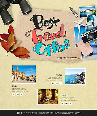 PSD 템플릿 여행 웹템플릿 나뭇잎 비행기 이벤트페이지 이벤트 사람없음 관광지 카메라 자전거 망원경 절벽 에펠탑 광장 이미지템플릿 잎 항공교통 대중교통 전자제품 바이크 페이지 파리 랜드마크 파일형식