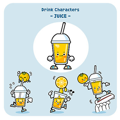 캐릭터 음료 일러스트 사람없음 세트 주스 서핑 과일주스 오렌지주스 음식캐릭터 생과일 일러캐릭터 AI파일 음식 과일 수상스포츠 파일형식 벡터