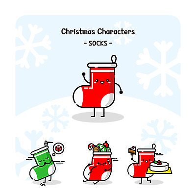 캐릭터 크리스마스 일러스트 양말 눈꽃 선물 사람없음 세트 케이크 크리스마스캐릭터 눈꽃무늬 사물캐릭터 크리스마스케이크 일러캐릭터 AI파일 기념일 무늬 디저트 눈_날씨 파일형식 벡터