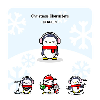 캐릭터 크리스마스 일러스트 눈꽃 선물 사람없음 선물상자 세트 미끄러짐 펭귄 크리스마스캐릭터 얼음낚시 눈꽃무늬 일러캐릭터 AI파일 기념일 무늬 모션 조류 낚시 눈_날씨 상자 파일형식 벡터