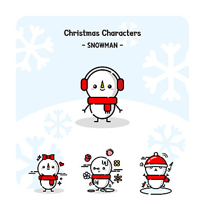 캐릭터 꽃 리본 크리스마스 일러스트 눈사람 눈꽃 사람없음 세트 목도리 미끄러짐 귀마개 크리스마스캐릭터 눈꽃무늬 일러캐릭터 AI파일 녹이기 식물 잡화 기념일 무늬 모션 눈_날씨 파일형식 벡터