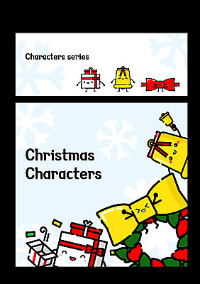 캐릭터 리본 크리스마스 일러스트 사람없음 선물상자 세트 종 크리스마스캐릭터 크리스마스리스 일러캐릭터 AI파일 기념일 선물 상자 화환 파일형식 벡터