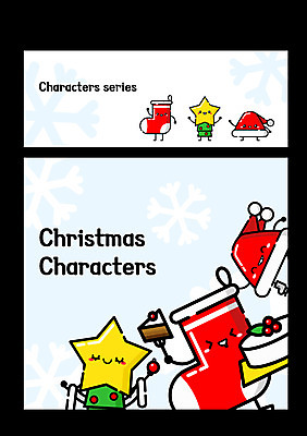 캐릭터 크리스마스 일러스트 산타모자 양말 사람없음 세트 크리스마스트리 크리스마스캐릭터 크리스마스케이크 일러캐릭터 AI파일 모자_잡화 기념일 케이크 파일형식 벡터