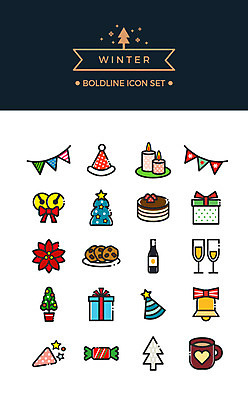 아이콘 크리스마스 겨울 초 폭죽 사탕 선물 사람없음 세트 크리스마스트리 쿠키 케이크 와인 머그컵 종 샴페인 라인아이콘 가랜드 크리스마스로즈 볼드라인 2D아이콘 AI파일 식물 계절 기념일 디저트 주류 컵 파티용품 파일형식 벡터