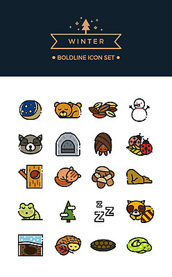 나무 아이콘 낙엽 겨울 곰 눈사람 개구리 사람없음 세트 뱀 동굴 거북이 라인아이콘 다람쥐 무당벌레 도토리 박쥐 너구리 고슴도치 겨울잠 볼드라인 2D아이콘 AI파일 식물 동물 계절 곤충 잎 포유류 파충류 양서류 견과류 잠 설치류 파일형식 벡터