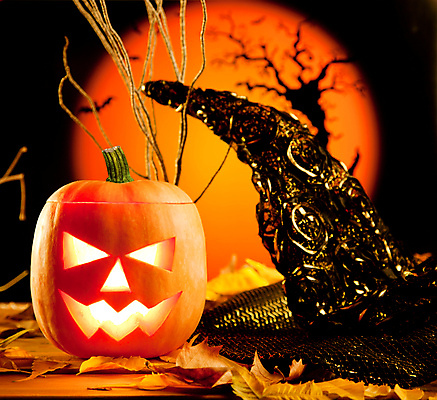 JPG 해외이미지 단풍 낙엽 호박 사람없음 할로윈 오브젝트 마녀모자 잭오랜턴 해외202004 해외포토 포토 모자_잡화 잎 채소 파일형식 이미지허브