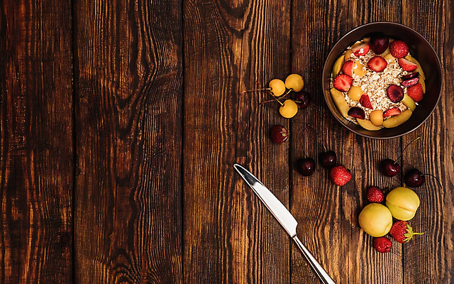 포토 JPG 해외이미지 접시 탁자 딸기 사람없음 체리 나이프 시리얼 살구 해외202004 해외포토 식기 음식 가구 과일 칼 파일형식 이미지허브