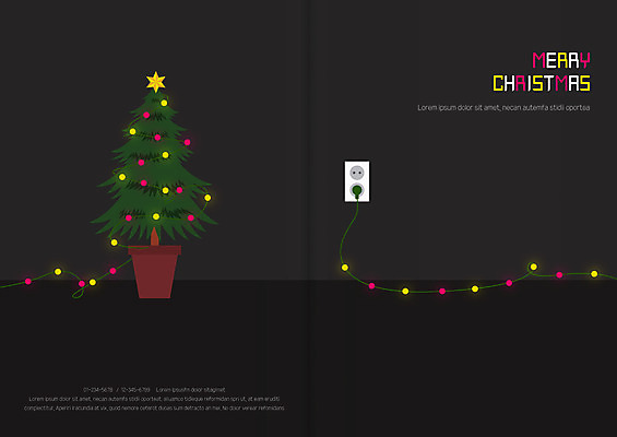 템플릿 기념일 크리스마스 카드템플릿 전구 크리스마스카드 사람없음 크리스마스트리 이미지템플릿 AI파일 카드_감사 이벤트 파일형식 벡터
