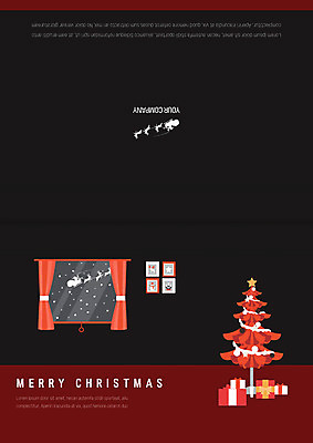 템플릿 기념일 액자 크리스마스 카드템플릿 창문 크리스마스카드 선물 사람없음 크리스마스트리 루돌프 썰매 이미지템플릿 AI파일 사슴 카드_감사 이벤트 파일형식 벡터